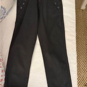 Stylish Black Pants with Button Detail